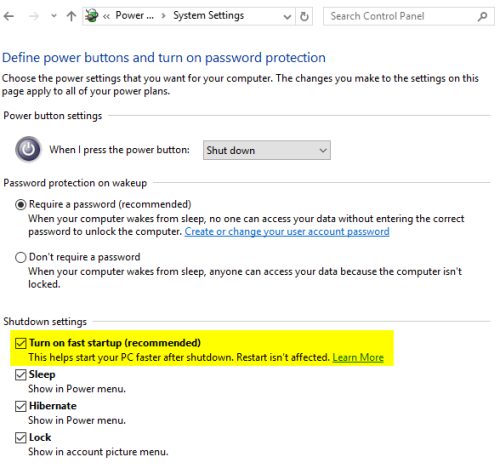 Fast Startup in Windows 10 - Utilize Windows