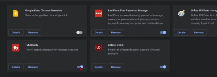 Disable extensions in Google Chrome