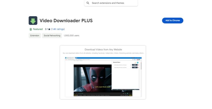 Video downloader plus extension for downloading videos from facebook