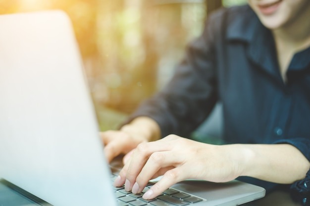 Women use computer